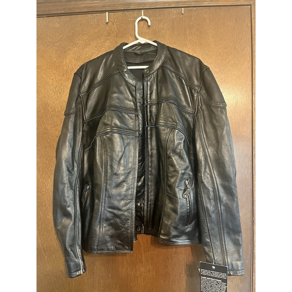 MOSSI Leather Motorcycle Jacket Sz 24  Zip Out Liner-‎ NWT